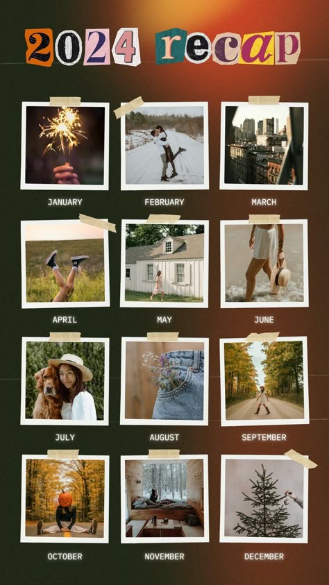 aesthetic year recap story template polaroid year recap story template aesthetic Instagram