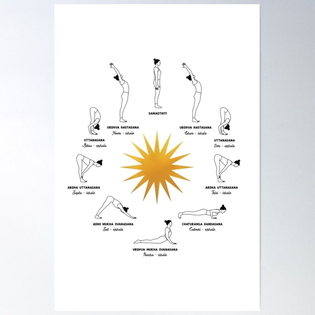 aesthetic yoga story template sun salutation sequence