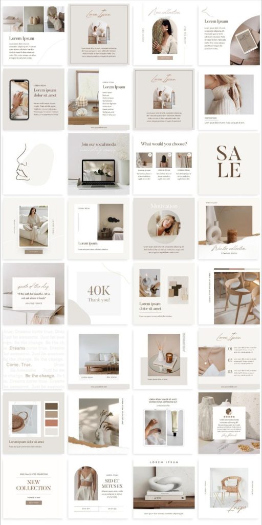 best aesthetic instagram story templates Minimalist beige Instagram story template with neutral tones and clean layout
