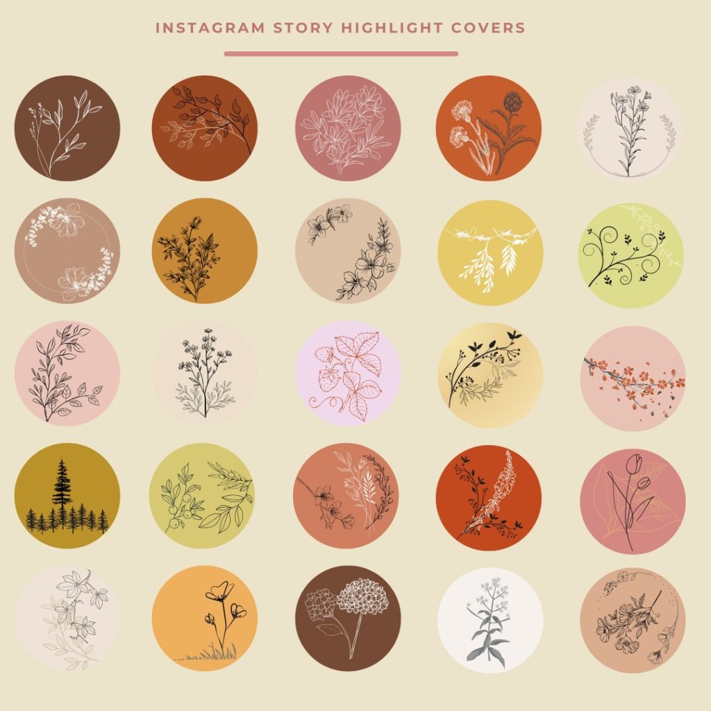 boho aesthetic sale instagram story template earth tones floral hand-drawn