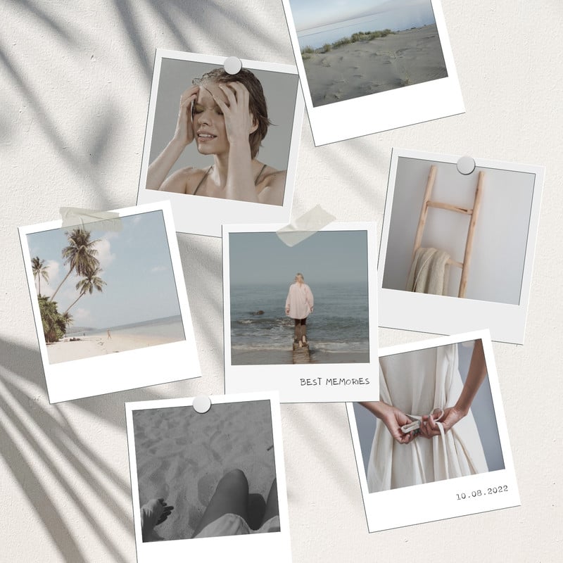 creative aesthetic instagram story template digital collage instagram story template with multiple polaroid photos and stickers