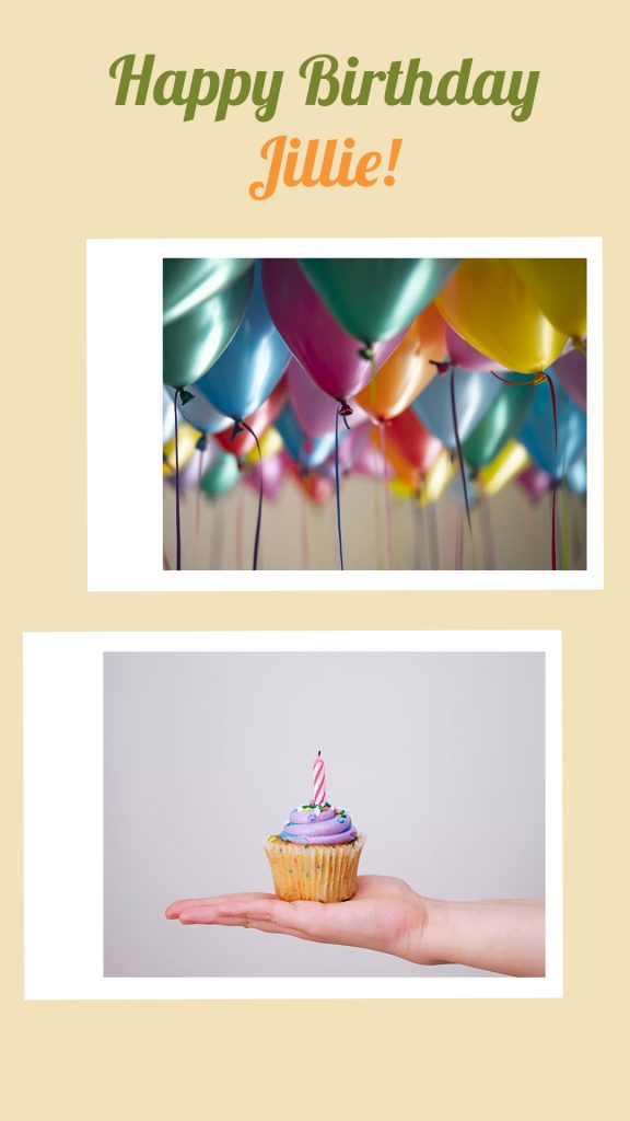 cute aesthetic birthday story template polaroid collage birthday story template with photo strips and washi tape