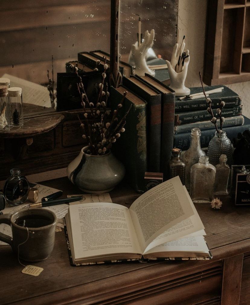 dark aesthetic instagram story templates dark academia aesthetic Instagram story template with books, candles, and vintage typewriter