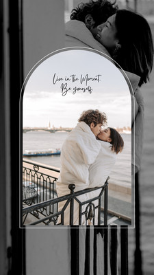 double exposure silhouette love quote Instagram story template