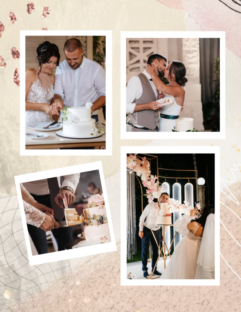 free aesthetic wedding story template photo collage with multiple wedding photos