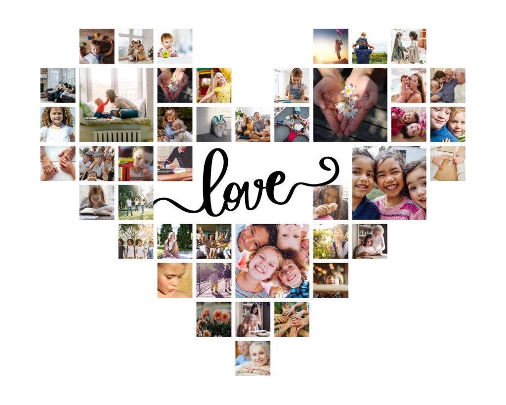free photo collage story template aesthetic free aesthetic photo collage story template heart shape with photos