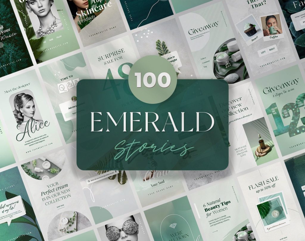 green aesthetic instagram story template mint green Instagram story template dots