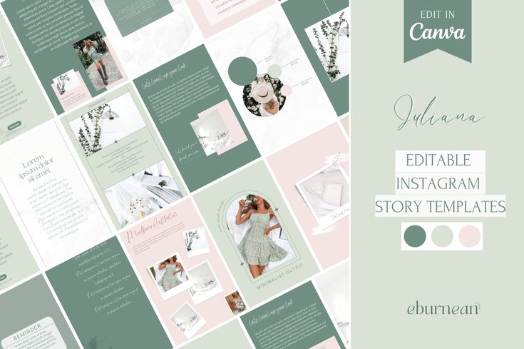 green aesthetic instagram story template sage green minimalist Instagram story template mockup
