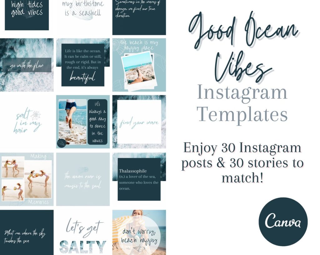 green aesthetic instagram story template seafoam green wave Instagram story template ocean
