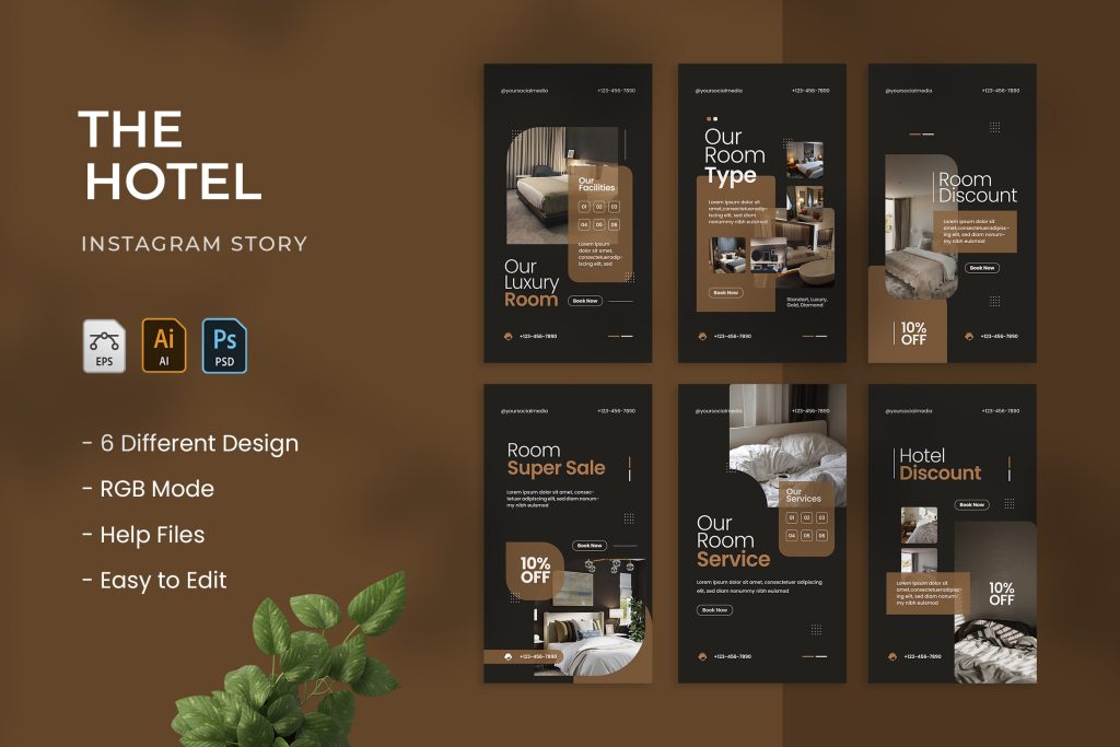 luxury aesthetic instagram story template boutique hotel lobby aesthetic Instagram story template