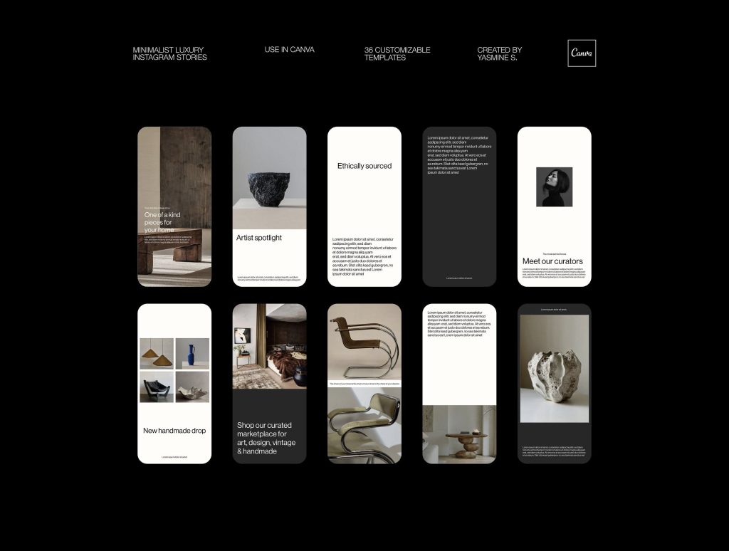 luxury aesthetic instagram story template minimalist luxe aesthetic Instagram story template