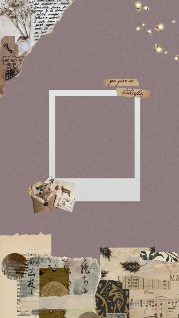 Pinterest aesthetic story template Pinterest vintage collage story template with polaroid frames and retro tape overlays on Instagram