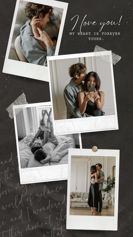 polaroid collage love quote Instagram story template couple photo