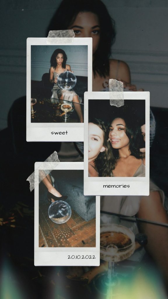 retro aesthetic instagram story template 90s grunge polaroid frame Instagram story template distressed edges