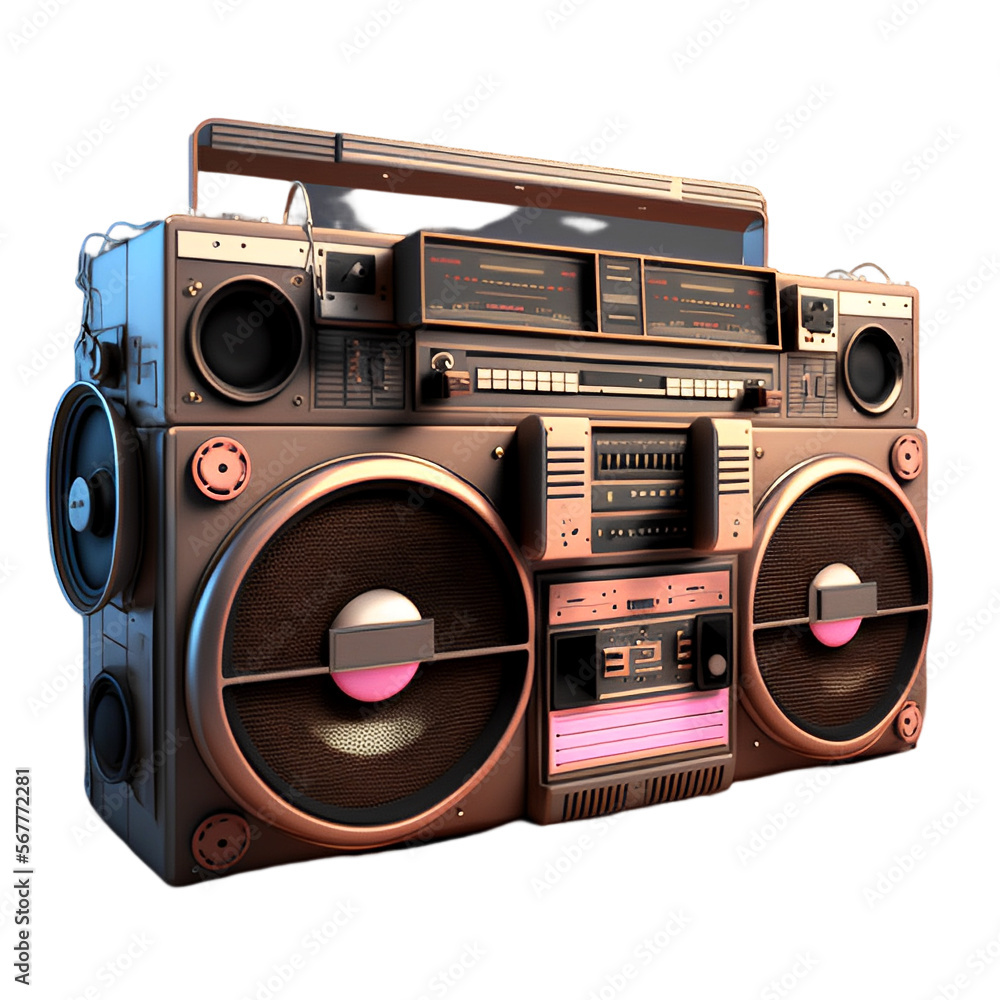 retro aesthetic instagram story template boombox radio Instagram story template with cassette and speakers