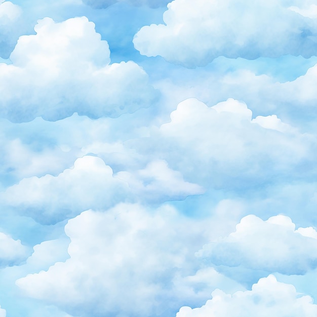 soft girl aesthetic story template cloudy sky with fluffy white clouds on baby blue gradient background