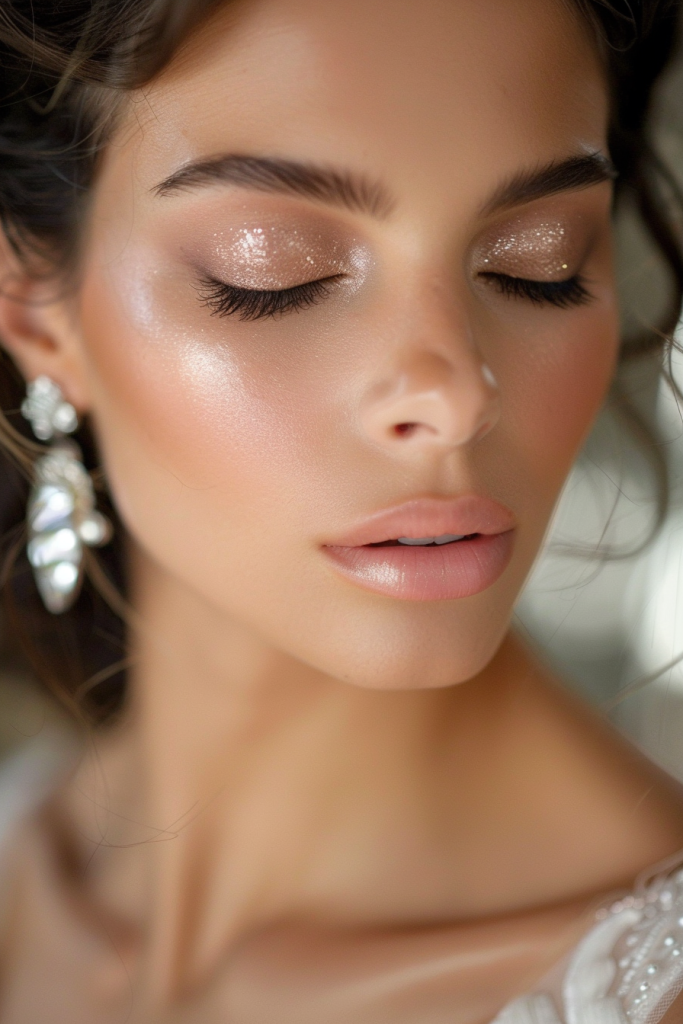 soft girl aesthetic story template soft glam with gold glitter accents and rose gold gradients on white background