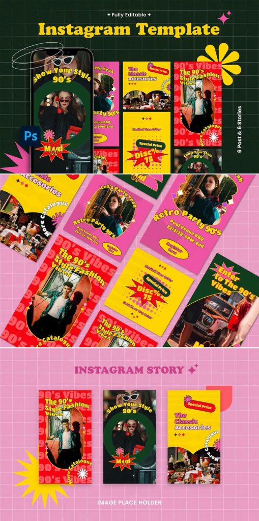 vintage aesthetic instagram story templates retro newspaper style instagram story template collage