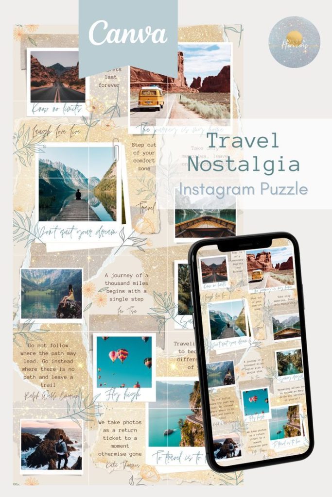Wanderlust Grid aesthetic travel story template Instagram