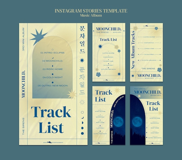aesthetic album release story template collage art album cover instagram story template