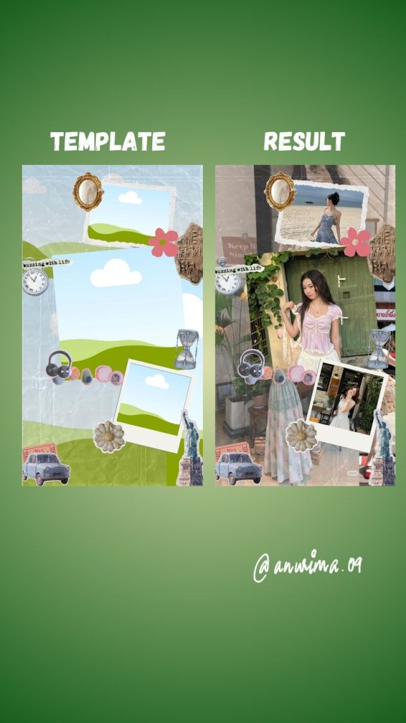 aesthetic album release story template scrapbook collage aesthetic instagram story template album