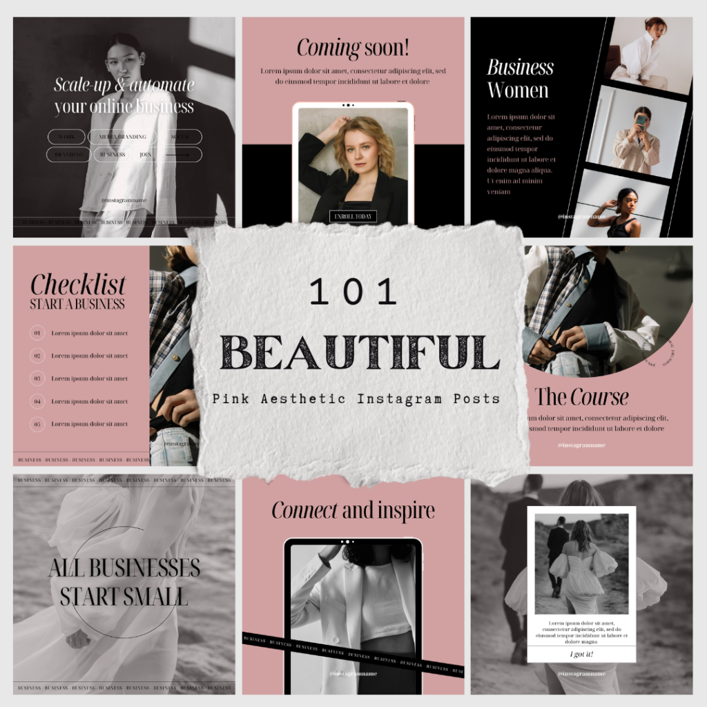 aesthetic animated instagram story template soft pink boho with moving flowers and feathers