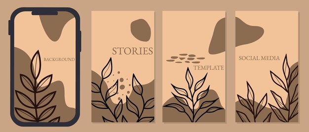aesthetic animated instagram story template tropical plants blooming flowers moving leaves