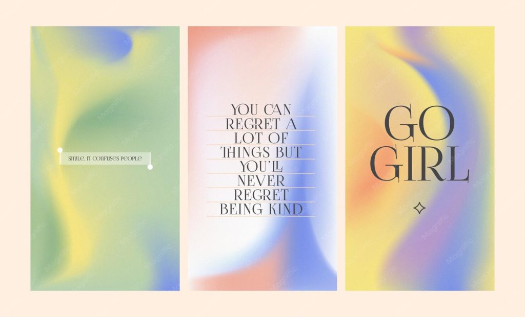 aesthetic animated text story gradient text fade animation with pastel colors on Instagram story