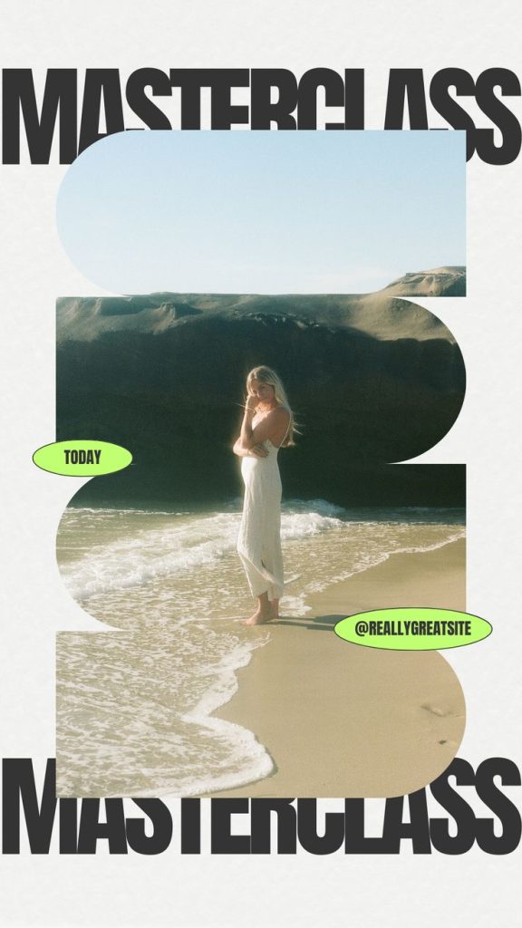 aesthetic announcement instagram story template neon border Instagram story template announcement with bold text