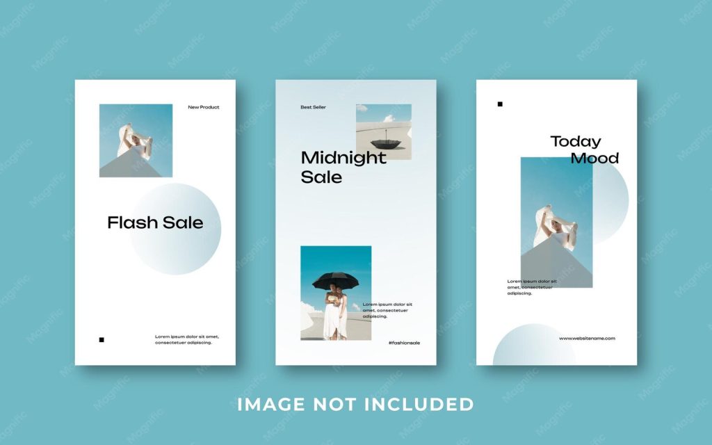 aesthetic article promo story template minimalist headline clean white background