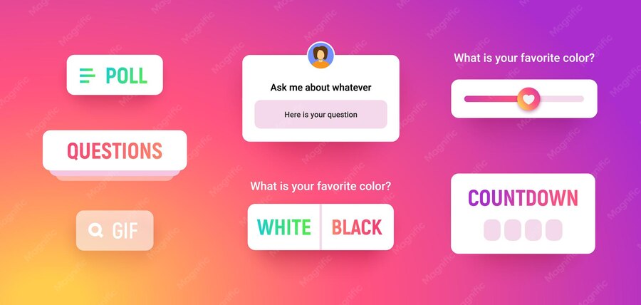 aesthetic article promo story template poll sticker interactive