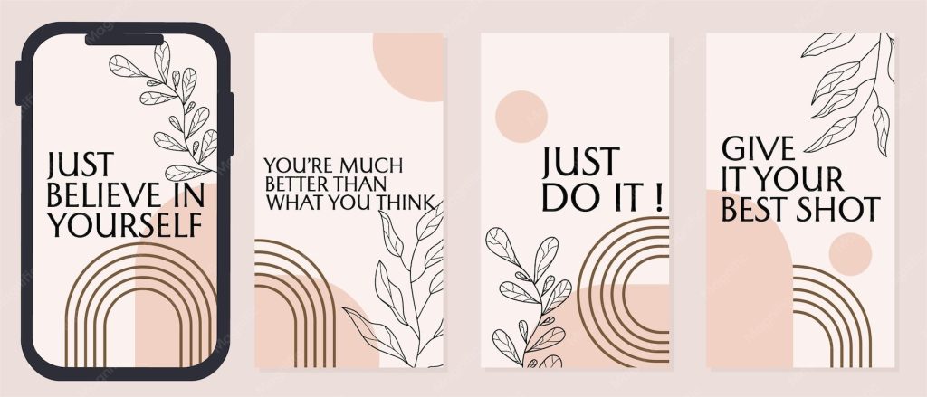 aesthetic article promo story template quote card with decorative lines