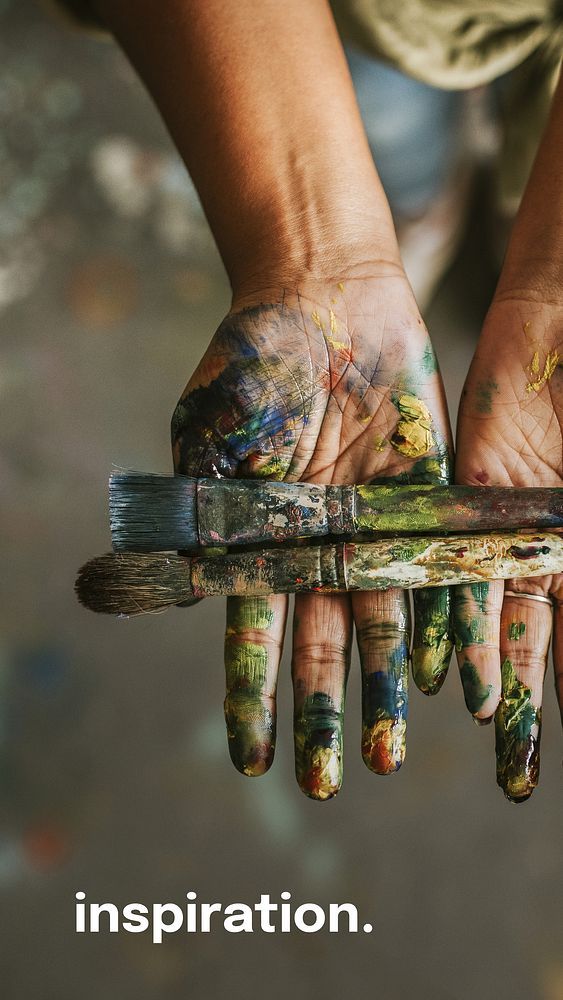 aesthetic artist story template art process timelapse story template with brush strokes