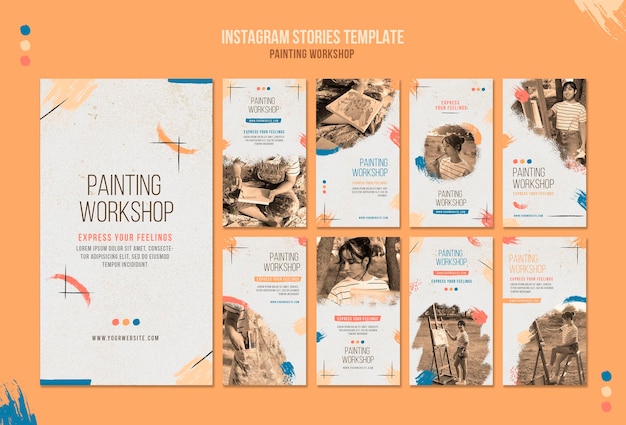 aesthetic artist story template work in progress story template with half-finished painting