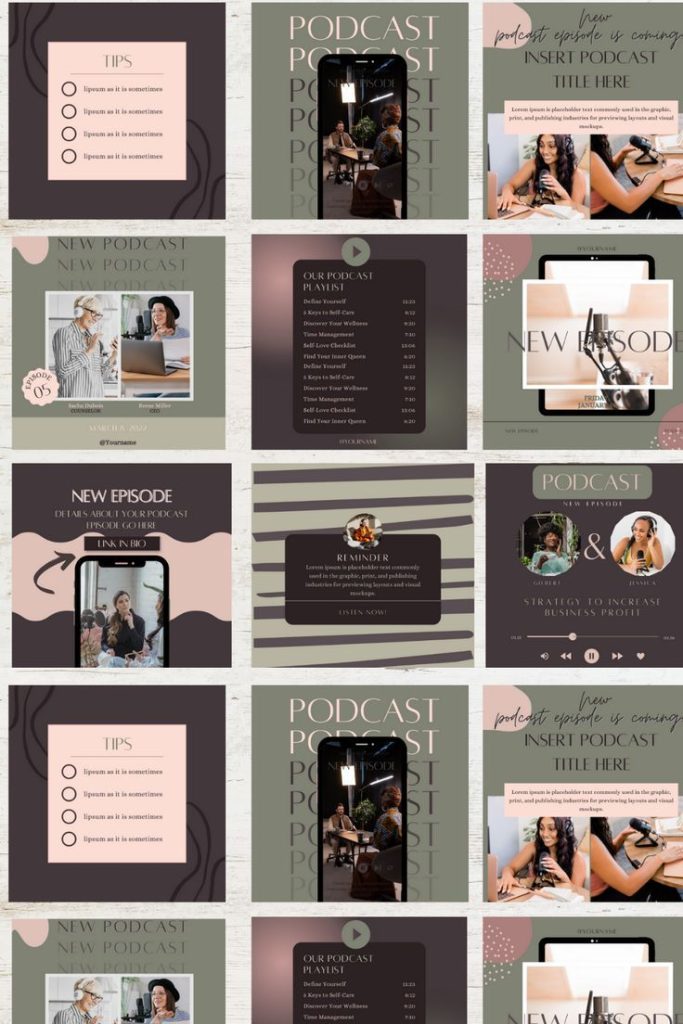 aesthetic audio story template podcast episode Instagram story template modern