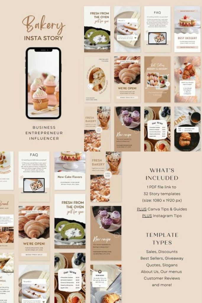 aesthetic bakery story template order now bakery story template with customization options for cakes