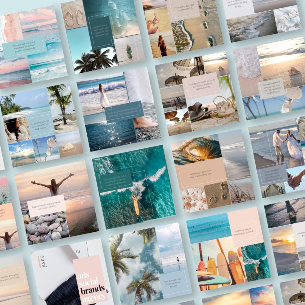 aesthetic beach story template drone beach aerial instagram story template