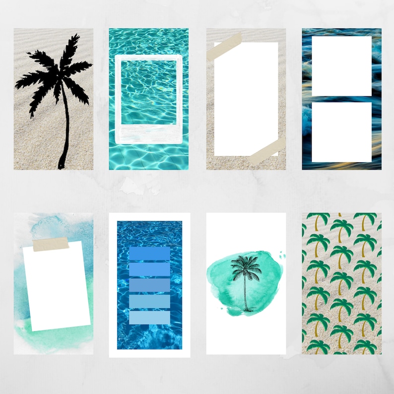 aesthetic beach story template wave pattern overlay instagram story template