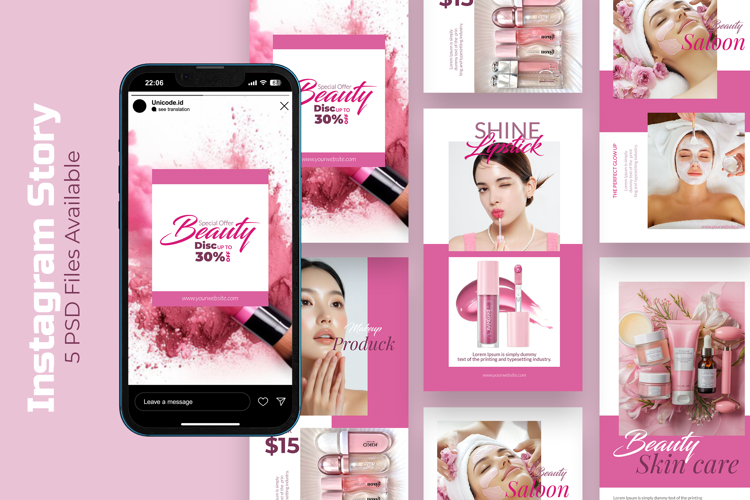 aesthetic beauty instagram story template beauty photo dump story template collage