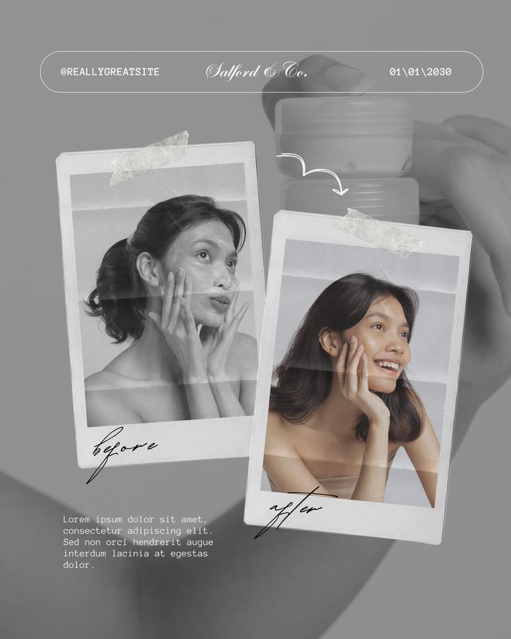 aesthetic beauty instagram story template glow up grid Instagram story template before after
