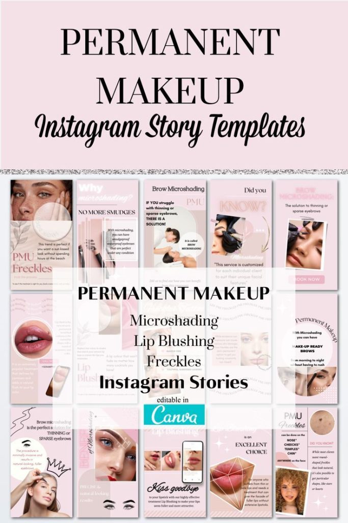 aesthetic beauty instagram story template makeup tutorial story template step by step