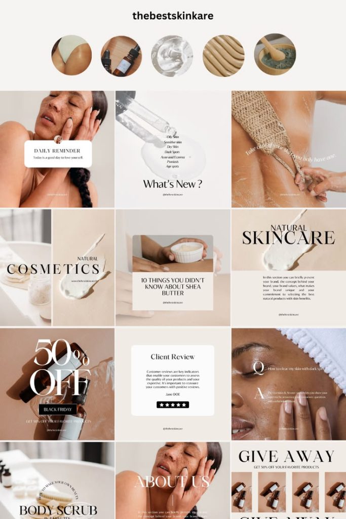 aesthetic beauty instagram story template product spotlight beauty story template minimalist