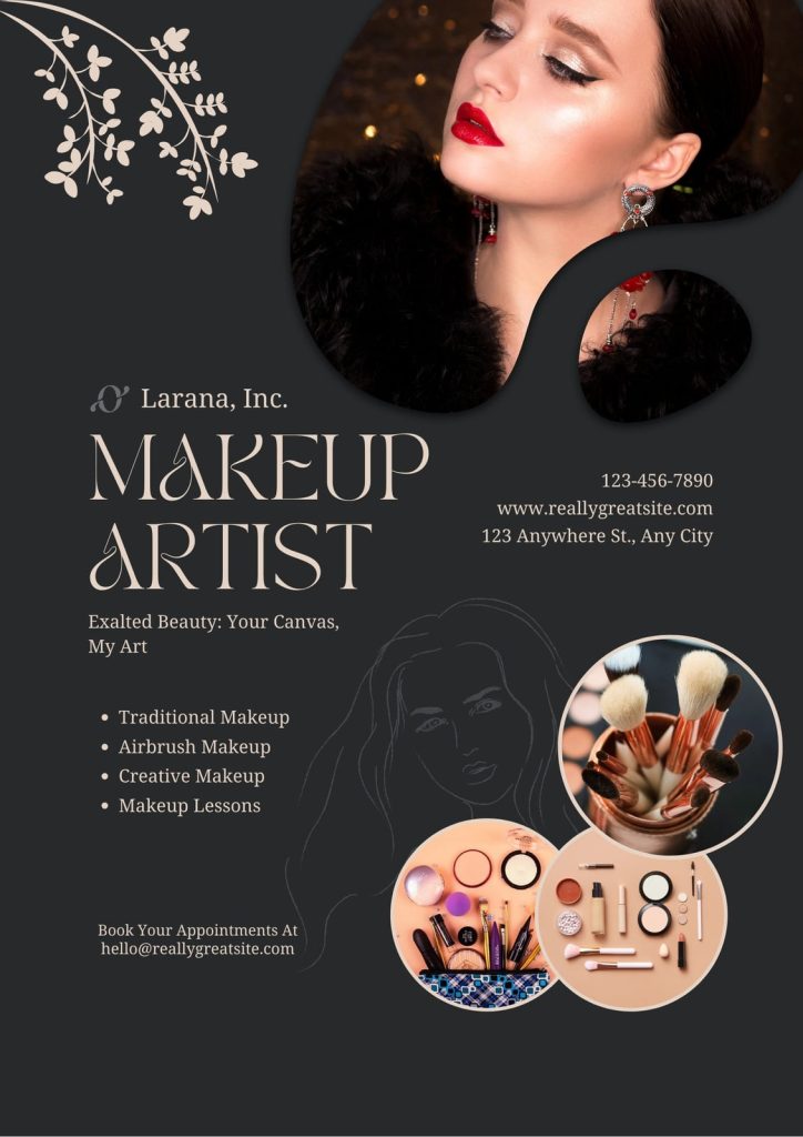 aesthetic beauty promo story template candid photo of a makeup artist mixing foundation in a studio with product ingredients visible