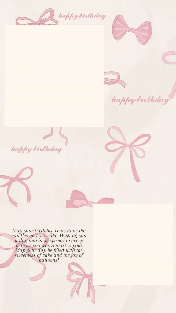 aesthetic birthday photo story template birthday candle blowout Instagram story template