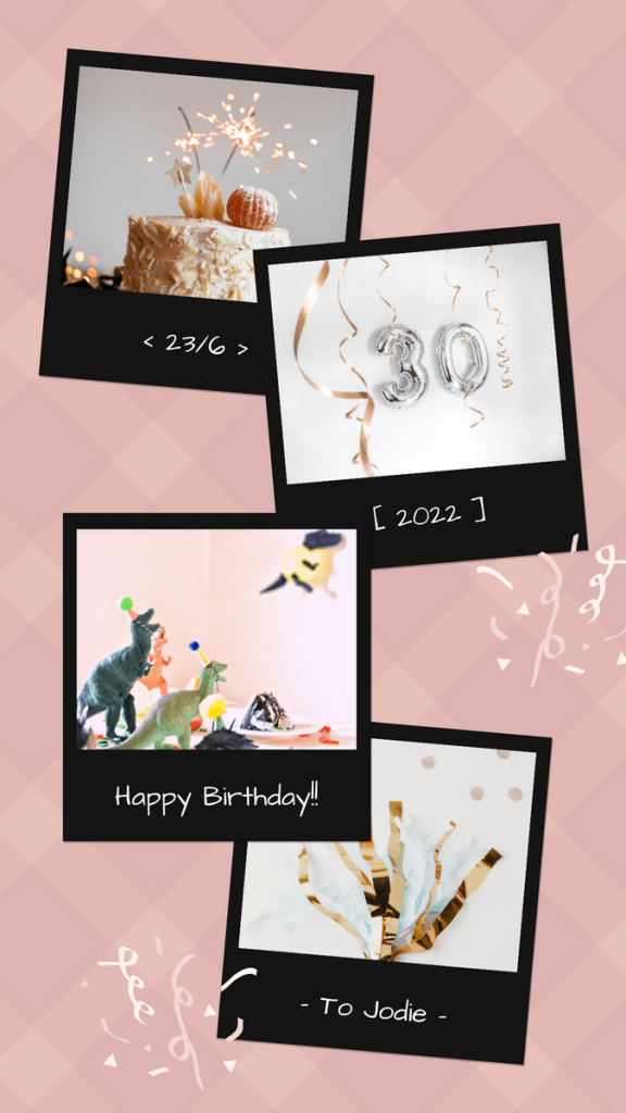 aesthetic birthday photo story template minimal birthday candle Instagram story template