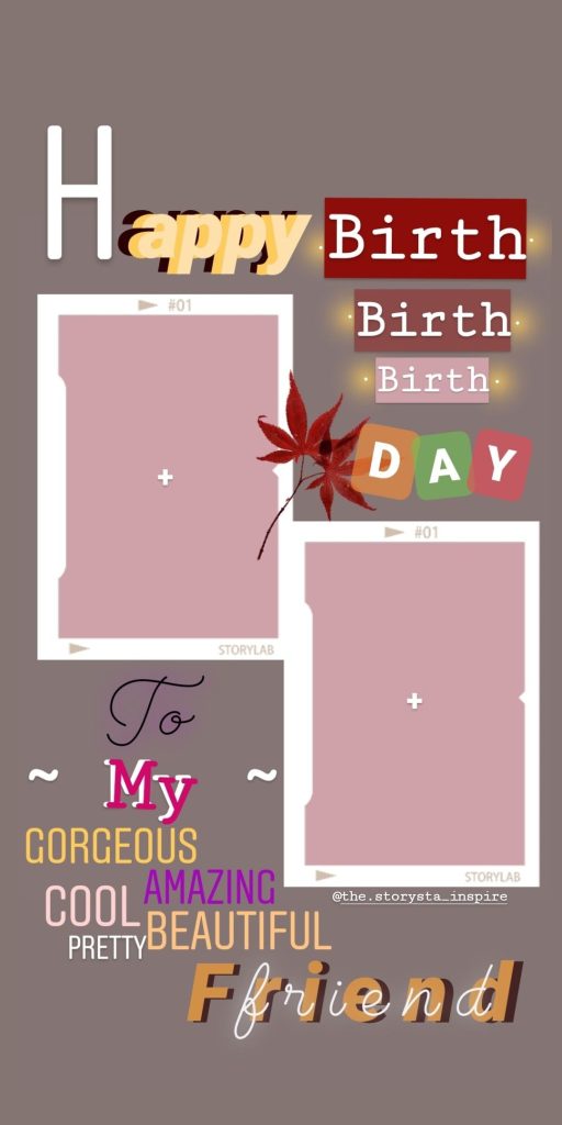aesthetic birthday photo story template polaroid collage birthday Instagram story template