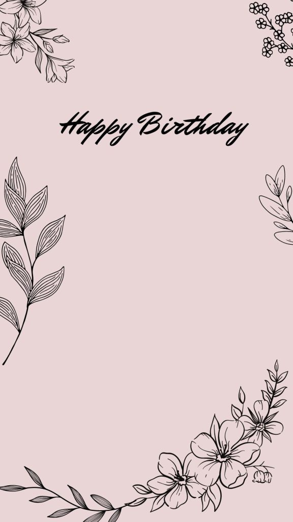 aesthetic birthday photo story template watercolor flowers birthday Instagram story template