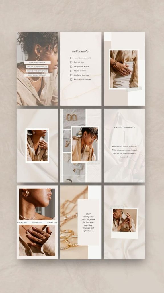 aesthetic business instagram story template Chic product launch Instagram story template with luxury aesthetic