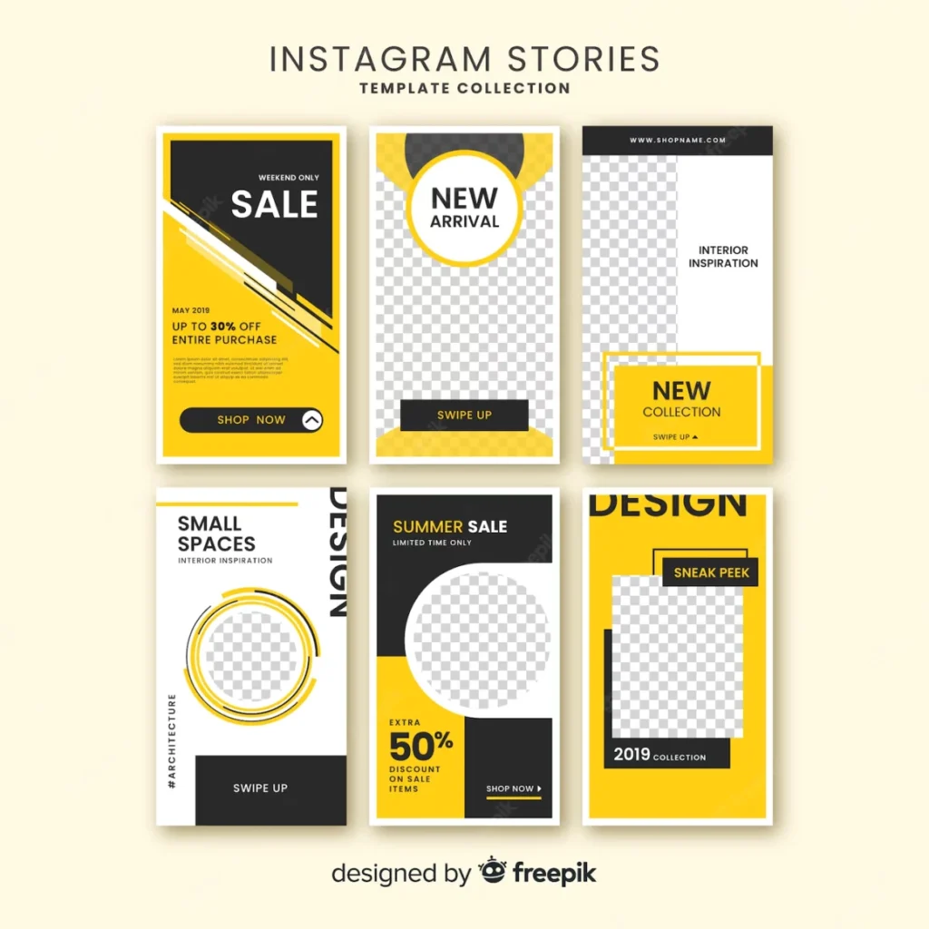 aesthetic business instagram story template Elegant sale announcement Instagram story template with gold accents