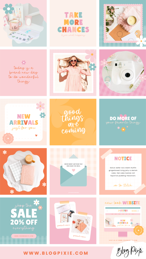 aesthetic business instagram story template Minimalist business Instagram story template mockup with pastel palette